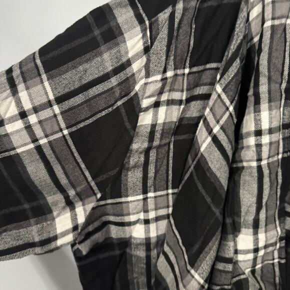 Maurices Black & White Plaid Open Front Kimono Cardigan Women's Plus Size 3X - Picture 6 of 9